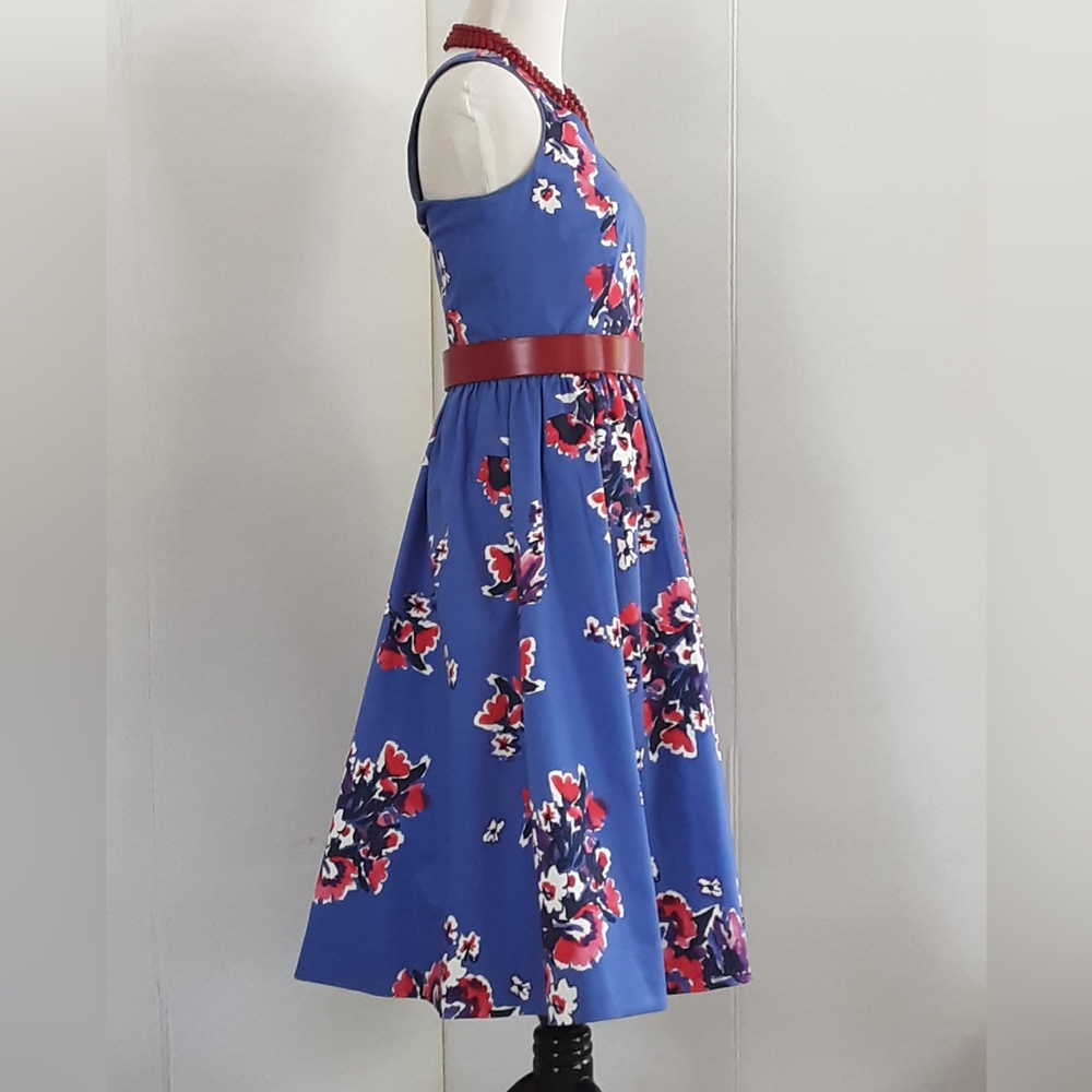 DONNA MOGAN Pin-Up Moonlit Garden Cotton Fit Flare Dress Sz 10 - Picture 2 of 10